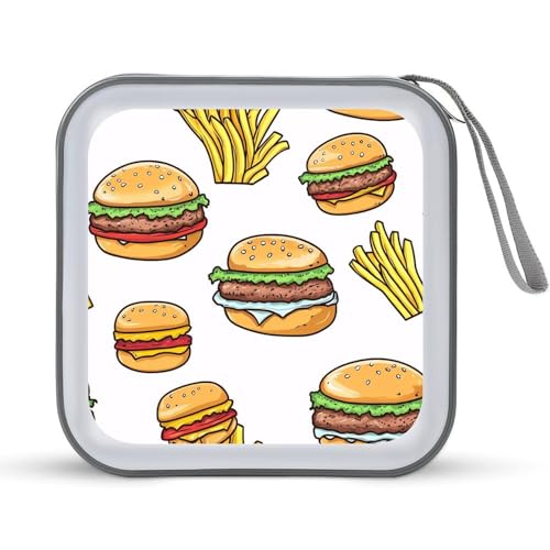 Hamburger Fried CD Case Portable DVD Holder Storage Organizer for Home Travel