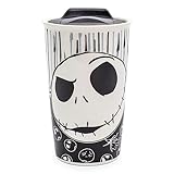 Silver Buffalo Disney Nightmare Before Christmas Jack with Bones Ceramic Travel Mug, 10 Ounces