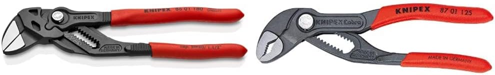 KNIPEX Tools Pliers Wrench (8601180) 7 1/4-Inch and Cobra Water Pump Pliers (8701125) 5-Inch Bundle