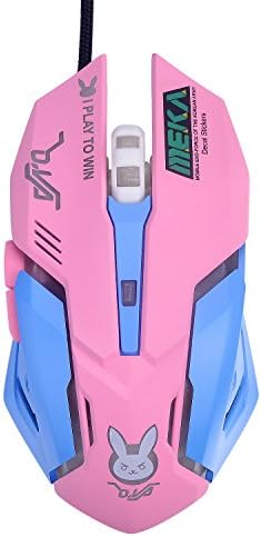 Gaming Mouse, Backlit Optical Game Mice Ergonomic USB Wired with 2400 DPI and 6 Buttons 4 Shooting for Pro Game PC Computer Laptop Desktop Mac （D.VA