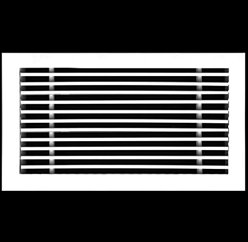 16 X 8 Linear Designer Aluminum Supply Air Grille – for Ceiling, Wall, Floor Use - HVAC Vent Duct Cover Diffuser – [White] [Outer Dimensions: 17.75w X 9.75h]