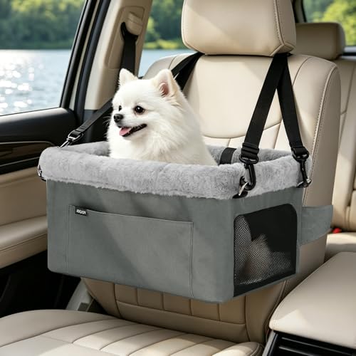 JOEJOY Deluxe Dog Booster Seat with Sturdy Metal Frame and Safety Leash for Small Pets up to 20 lbs...