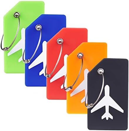 5 Pack Silicone Luggage Tag Baggage Handbag School Bag Suitcase Instrument Tag Label by Gostwo（01 Mixed Colors）