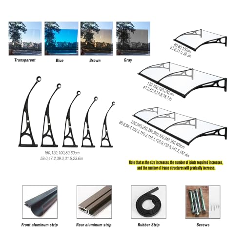 Marquise en polycarbonate durable et auvent de porte d'entrée 31mm