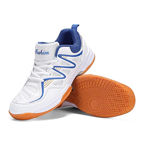 Feekwys Pickleball Shoes For Men Tennis Shoes Badminton Indoor Outdoor Court Training Shoes Racketball Squash Volleyball Sneaker Shoes Size 12.5(Blue-48) #TOP6