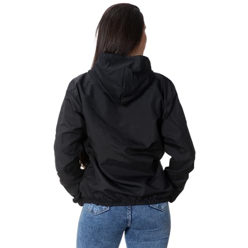 Jaqueta Corta Vento Feminina Básica (BR, Alfa, GG, Regular, Regular, Preto e Vermelho)
