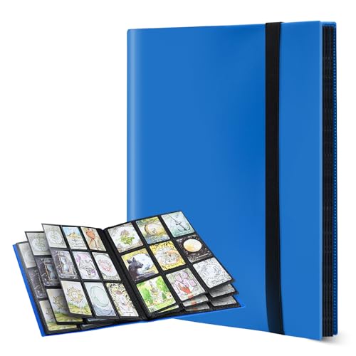 PESLNG Album di Carte da Collezione - Album per Carte da Scambio e Impermeabile, Organizzatore con Pagine Transparenti per Collectionismo Bambini e Adulti (Blu, 540 tasche)