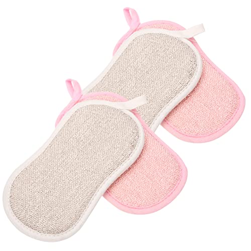 VALICLUD Reusable Sponges for Dishes Dishwasher Sponge 4 Pack Dish Scrub Pads for Kitchen Non Scratch Cleaning Pads