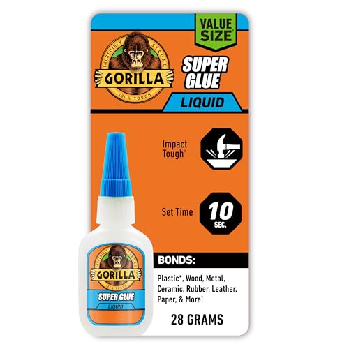 Image of Gorilla Super Glue Value Size, Fast‑Setting Strong Bond, Impact‑Tough Formula Clear, 28 Grams
