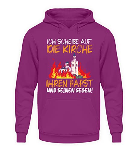 Sweat à capuche unisexe magenta avec message allemand streetwear original et coupe confort M