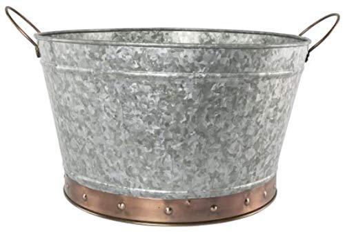 Image of Muddy Hands Metal Plant Pot Vintage Flower Holder Milk Churn Tall Vase Bucket Planter (Round Planter)