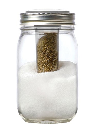 Jarware Salt and Pepper Shaker for Regular Mouth Mason Jars, Grey