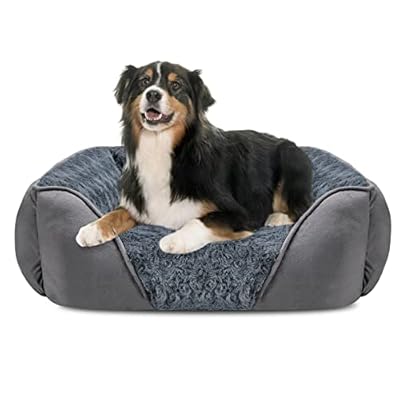JOEJOY Extra Large Dog Sofa Bed, Waterproof Rose Velvet XL Dog Bed With Nonskid Bottom, Low Front Edge Dog Bed For Large Labrador, German Shepherd, Golden Retriever, 89x64x23cm