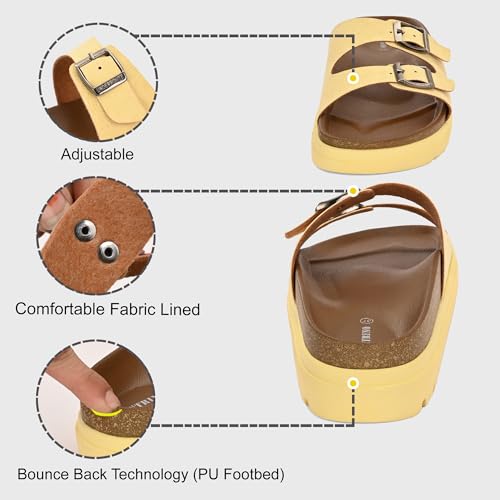 Image of Centrino Women's Berkin-Style Slip-On Sandals | Open Toe Design | Soft PU Footbed | Lightweight & Comfortable | Arch Support | On-Grip Sole | Casual Outdoor Wear (9219)