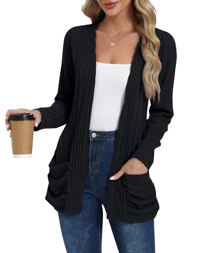 Image of MLXSJ Women's Cardigan Lightweight Long Sleeve Open Front Cardigans with Pockets