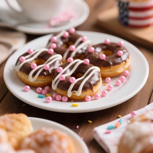 Edible Pink Pearl Sprinkles for Cake Decorating,130g/4.58oz,Sugar Pearls for Baking,Mix Size Cake Topper,Cupcake Cookie Decorating,Ice Cream Dessert Decorations,Valentine Birthday Wedding Baby Shower Party Supplies