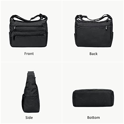 Image of VOLGANIK ROCK RFID Purses for Women Fabric Nylon Multi Pocket Crossbody Bag Ladies Travel Handbag