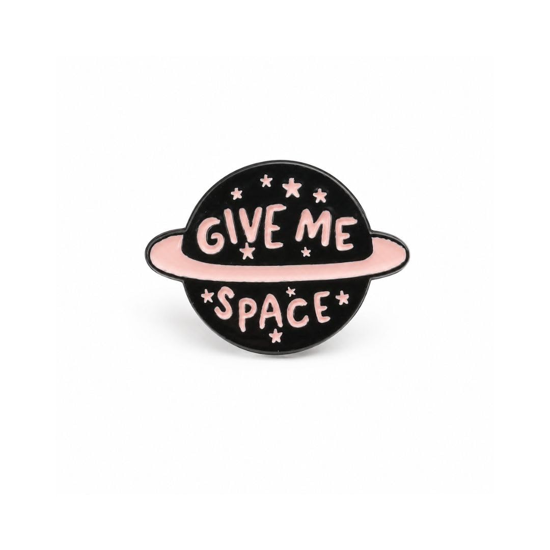 | Give Me Space Enamel Pin | Introvert Gift | Black Pink Soft 35mm-image-38