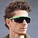 FLAWLESS EYEWEAR Semi Rimless Performance Wrap Around Sport Style Retro Mirrored Unisex Sunglasses (Green)