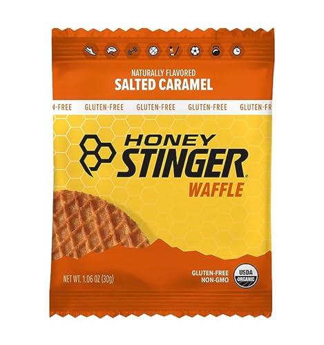 Honey Stinger Organic Gluten Free Salted Caramel Waffle | Energy Stroopwafel for Exercise, Endurance and Performance | Sports Nutrition for Home & Gym, Pre & Post Workout | Box of 16 Waffles, 16 Count (Pack of 1) 2 Honey Stinger Organic Gluten Free Salted Caramel Waffle | Energy Stroopwafel for Exercise, Endurance and Performance | Sports Nutrition for Home & Gym, Pre & Post Workout | Box of 16 Waffles, 16 Count (Pack of 1)