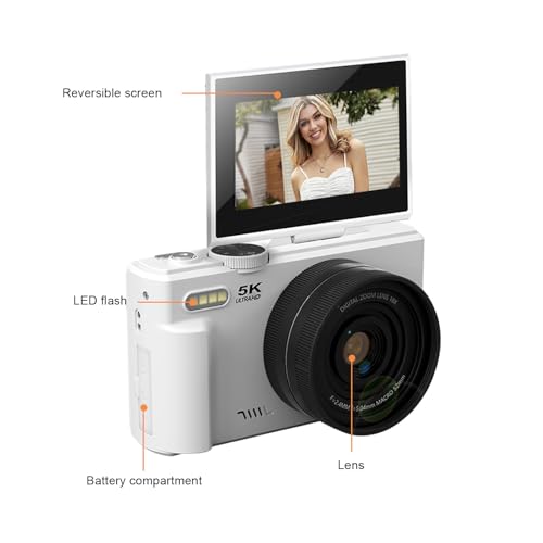 Cámara digital UHD 5K 75MP con WiFi y zoom óptico 18x miniatura 5