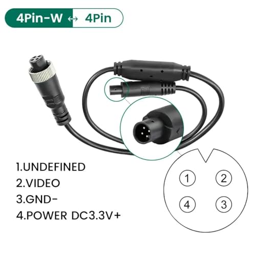 Caméra de recul adaptateur 4 broches mâle vers RCA femelle et DC pour connexion vidéo voiture