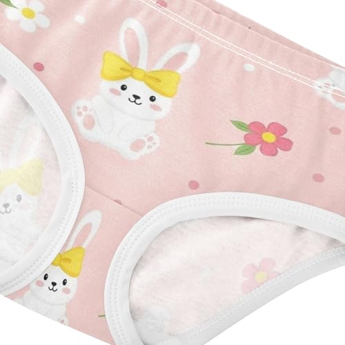 Cute Bunnies Rabbits Floral Pink Toddlers Underwear Floral 2t Cotton Little Girl Panties Bright Briefs Undies Kids4