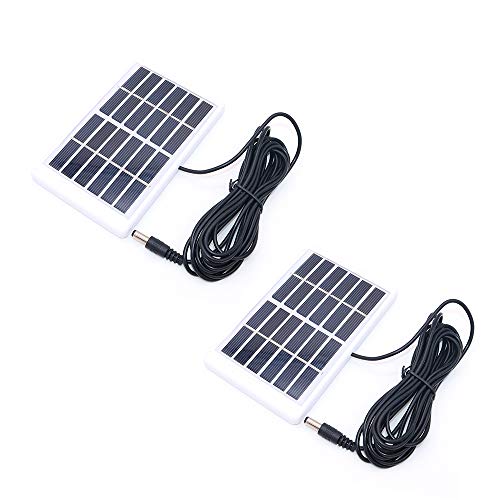 NUZAMAS Set of 2 Pieces 6V 1.2w Micro Mini Solar Panel Cells, 3m Wired DC Connector, For Solar Power Energy, DIY Home, Garden Light, Science Projects - Toys - Battery Charger