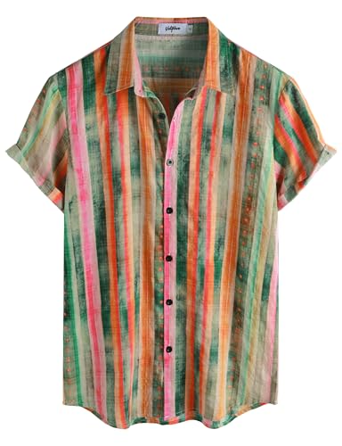 Image of VATPAVE Mens Casual Hawaiian Floral Shirts Short Sleeve Button Down Tropical Shirts Beach Summer Shirts