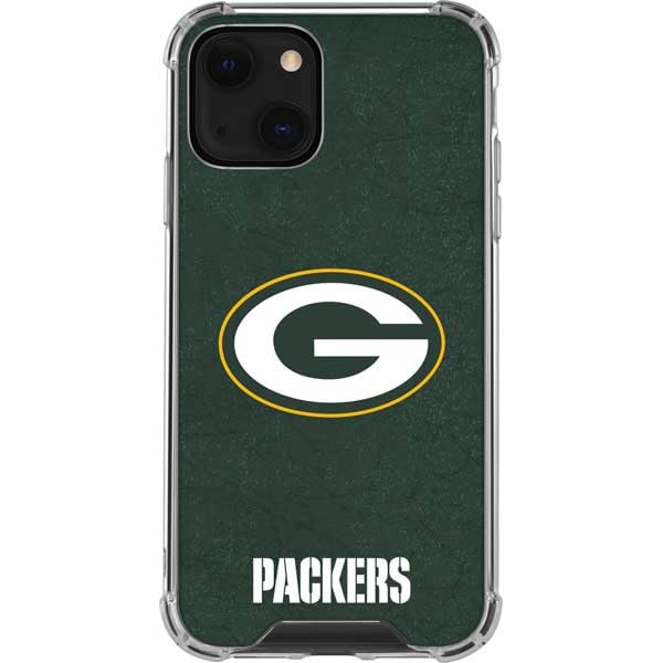 Skinit Clear Phone Case Compatible with iPhone 13 - Officially Licensed NFL Green Bay Packers Distressed Design