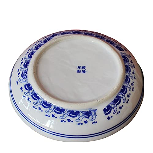 Niebiesko-biała paleta ceramiczna z pokrywką, 7-dołkowa paleta farb akwarelowych, ceramiczna taca do mieszania do akwareli gwasz akrylowy obraz olejny