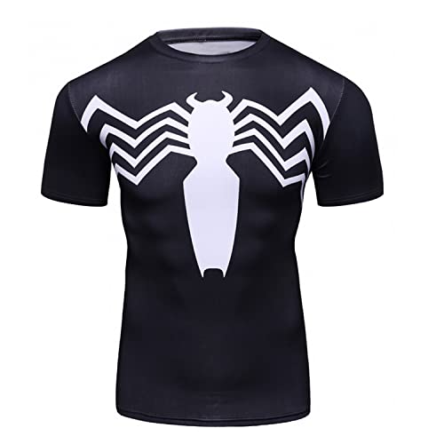 Men's Compression Shirt, Short Sleeve 3D Print Fitness Sports Shirt Gym T-Shirt
