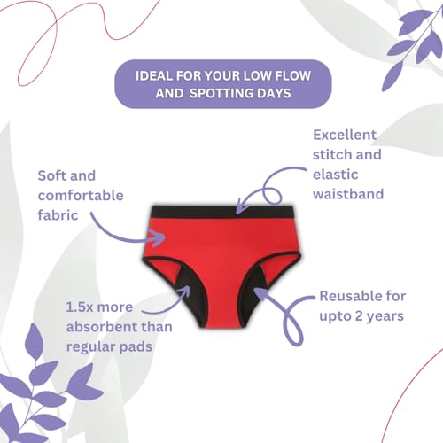 Image of Sizi Women Heavy Period Panty Hipster Leak Proof Underwear for Medium to Heavy Flow| Hipster Period Panty.