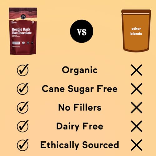 Raaka Double Dark Hot Chocolate Mix - Vegan, Organic, Gluten And Dairy Free - Lightly Sweetened Gourmet Hot Cocoa With Ethically Sourced Cacao thumb #3