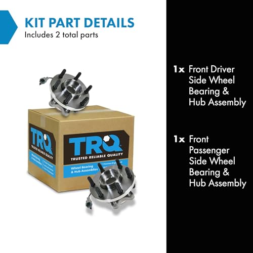 Image of TRQ Front Left and Right Wheel Bearing and Hub Assembly 2 Piece Set 4WD