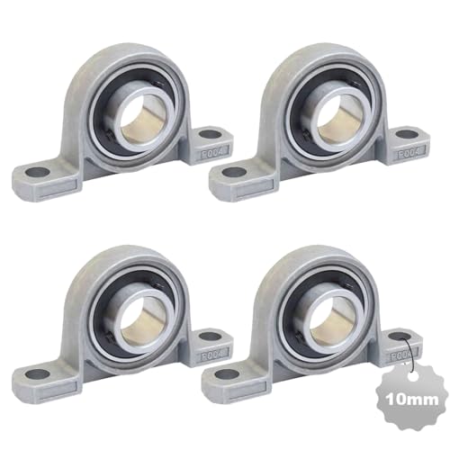 DIFLAX - DIFLAX 4 Pièces KP000 Palier Roulement 10mm Alésage en Alliage de Zinc Auto-Alignement Intérieur Auto-Alignement Monté sur Bloc Roulement Coussin Insérer Palier pour Arbre D'essieu et Imprimante 3D