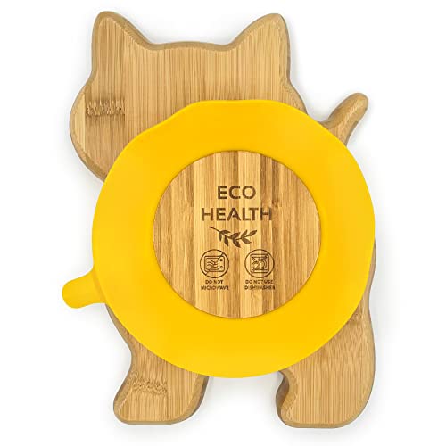 Eco Health Piatto in bambù con gattino, per