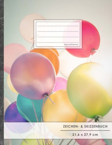 Zeichen- &amp; Skizzenbuch: DIN A4 • 100+ Seiten, Softcover, Register, „Geburtstag“ • Original #GoodMemos Blanko Heft • Perfekt als Zeichenheft, Sketchbook, Handlettering