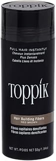 TOPPIK Hair Building Fibers for Instantly Fuller Hair, Dark Brown, 55 g, Fill In Fine or Thinning Hair, Instantly Thicker Looking Hair, Multiple Shades for Men & Women