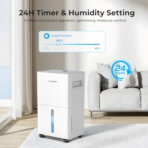 image for 1500 Sq.ft Dehumidifier for Basement, PlUSCENT Max 21 Pint/Day Dehumid