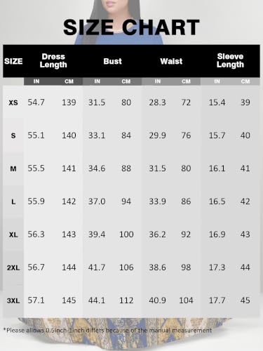 Image of Plus Size Maxi Dress for Women V Neck 3 /4 Sleeve Wrap Dress