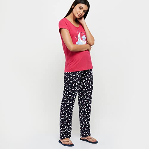 Image of Max Women Cotton Wo Printed Regular Fit Loungewear T-Shirt and Pyjamas