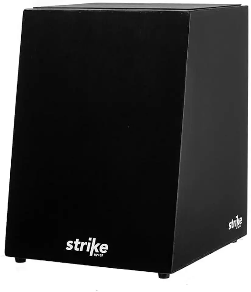 Cajon FSA Instrumento de Percussão Profissional Feito à Mão - Graves Profundos, Som de Caixa Nítido, Madeira Brasileira, Design Ergonômico de Inclinação SK1010 BLACK