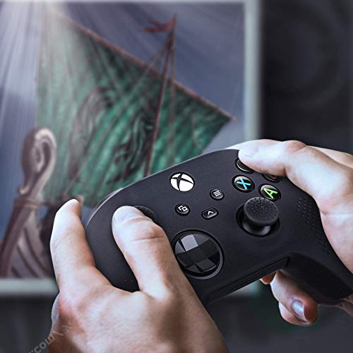 MoKo Case for Xbox Series X/S Controller Skin, Silicone Cover Skin Case with 8 Thumb Grip Caps, Shock-Absorption Anti-Scratch Protective Case for Xbox Series X/S Controller 2020, Black