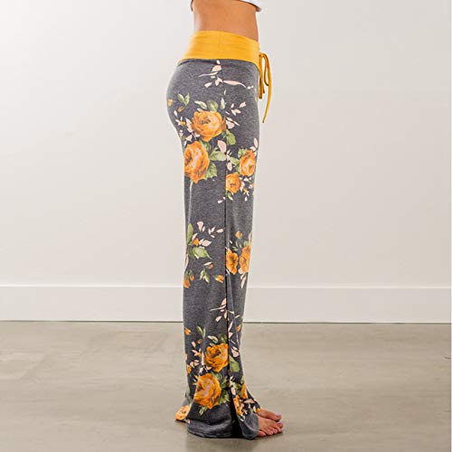 iniber Women's Comfy Pajama Pants Long Casual Drawstring Palazzo Lounge Pants Soft Wide Leg Bottoms4