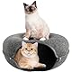 Piymnys Katzentunnel Donut Katzenhöhle für Draußen aus Filz - Multifunktionales, Zerlegbares und Waschbares Katzenbett und Tunnelspielzeug 50x50x20cm