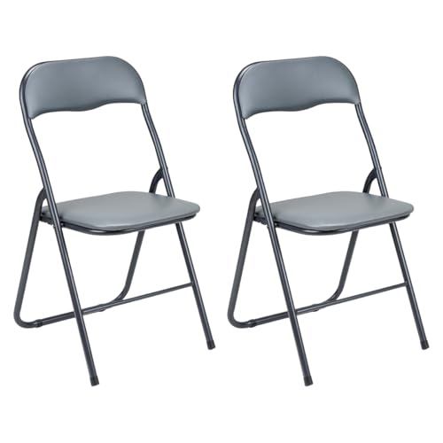 Gremium Set 2 Sedie Pieghevoli Con Cuscino In Ecopelle A