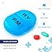 Deke Home - Pill Organizer AM PM, 2 Compartment Pill Box for Pocket or Purse, Small Daily Medicine Case, Travel Pill Holder, Easy Open Pill Container, Vitamins & Supplements (Blue, Pack of 1)