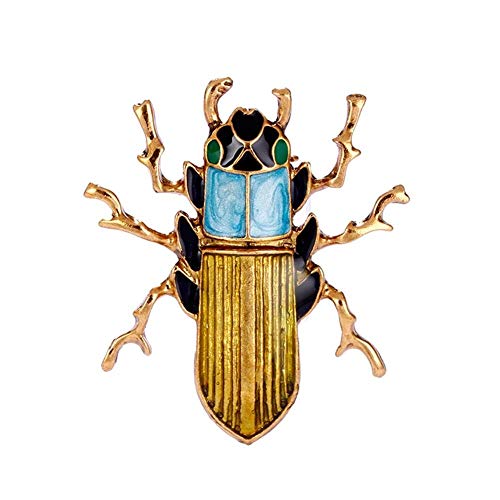 Broche retro de insectos con diamantes de imitación para hombre, broche de escarabajo, accesorios de fiesta, rendimiento fiable