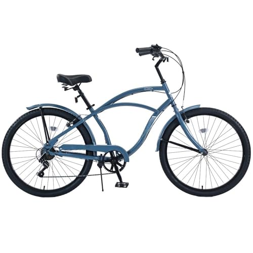lafengyan 26 Inch Men’s Cruiser Bike with 7 Speed Gear System